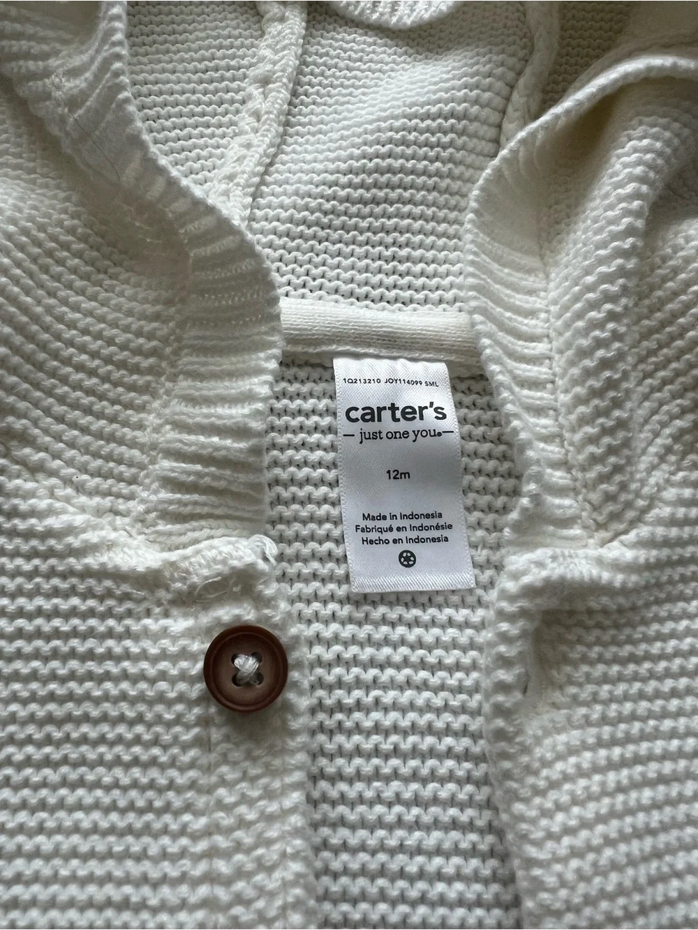 Carter's Cream Knit Hooded Cardigan Set NWOT